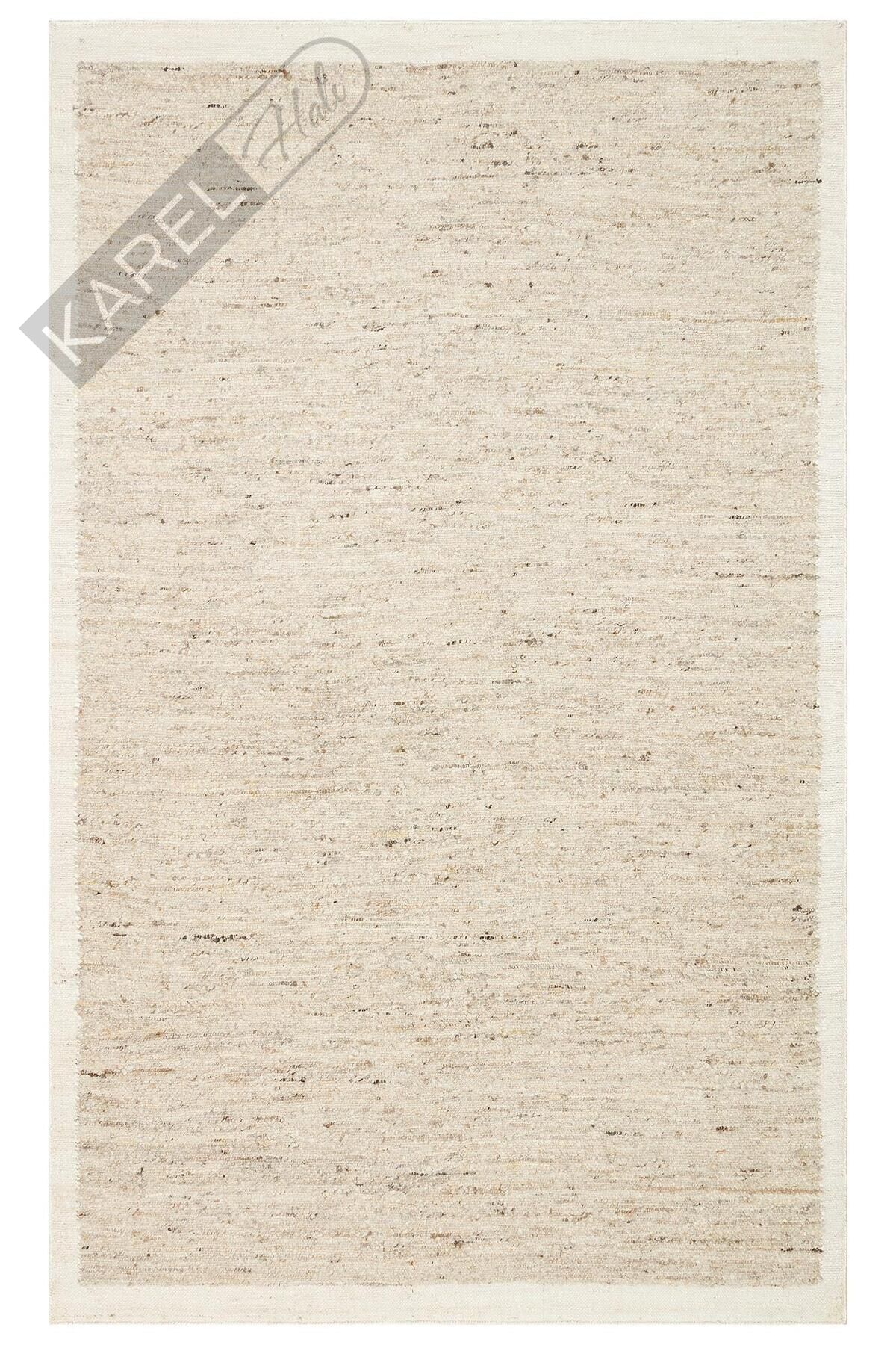 LHASA LHS 01 GREY CREAM  Yün ve Jüt ile Üretilen Örme El Dokuma Halı