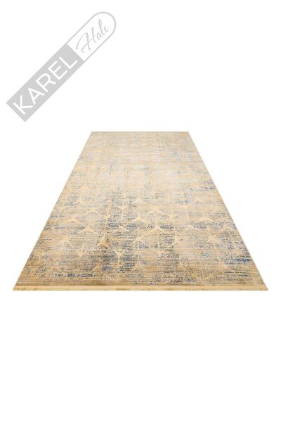 VERONA DYED VRD 06 MARINE GOLD Overdyed Yumuşak İpeksi Tuşeli Yüksek Alçak Oymalı Modern İnce Makin