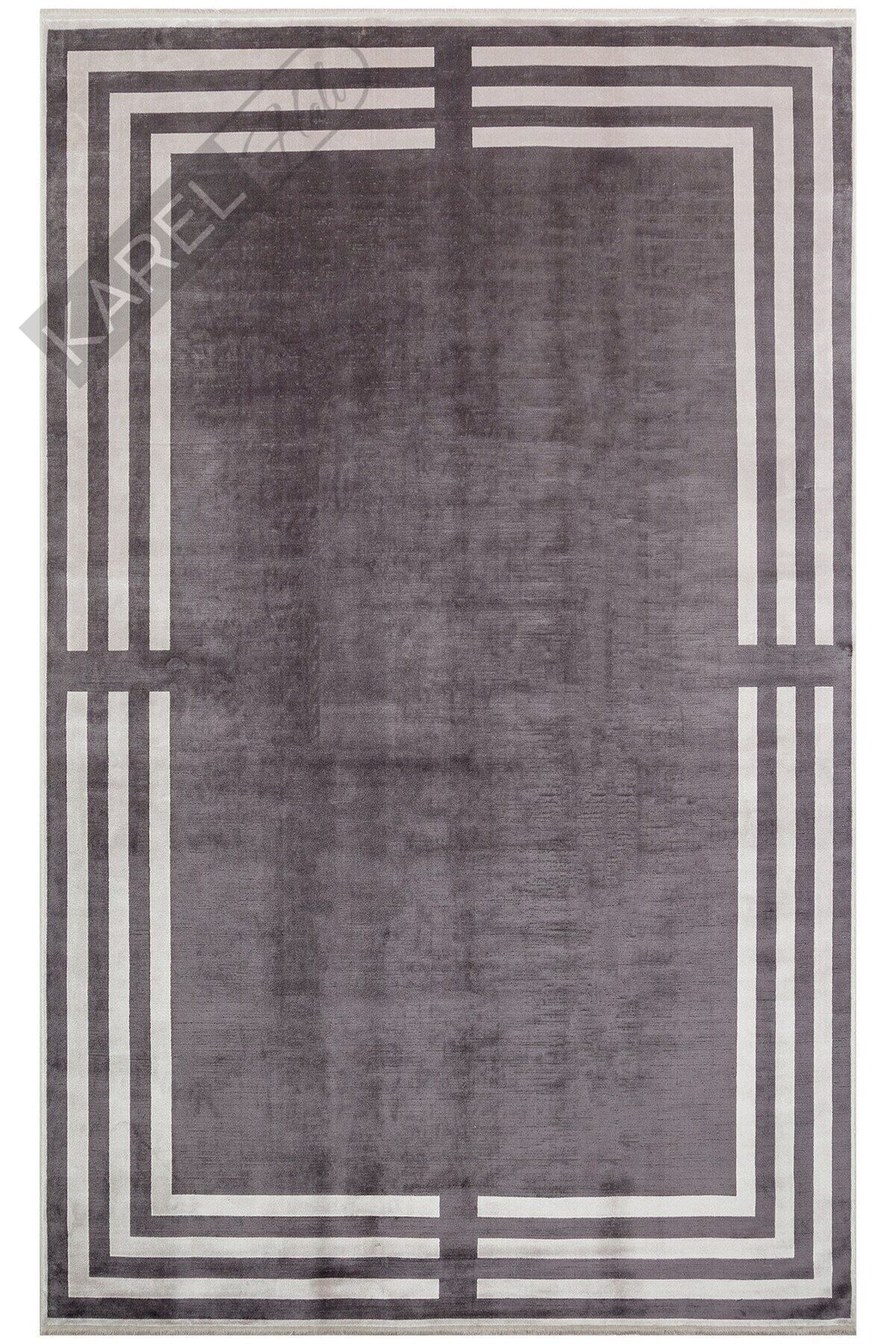 LUGANO LUG 03 ANTRASIT GREY Art Deco Modern Bordürlü Yüksek Kalite Sık Dokuma Salon Halısı
