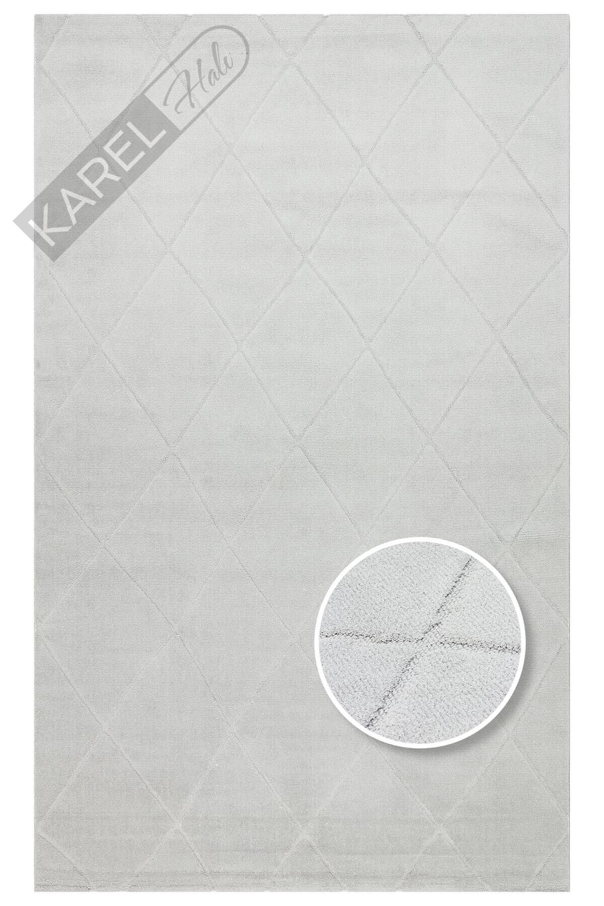 MISSORI MSR 03 GREY Hav Toz Vermez Sade Desenli Yumuşak Dokulu Modern Makine Halısı