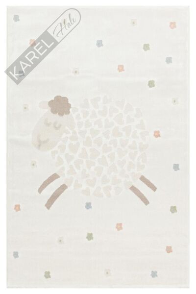 BAMBINO BMB 02 CREAM MULTY Pastel Renkli Hav ve Toz Vermeyen Çocuk Halısı