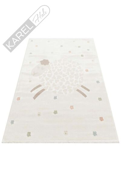 BAMBINO BMB 02 CREAM MULTY Pastel Renkli Hav ve Toz Vermeyen Çocuk Halısı