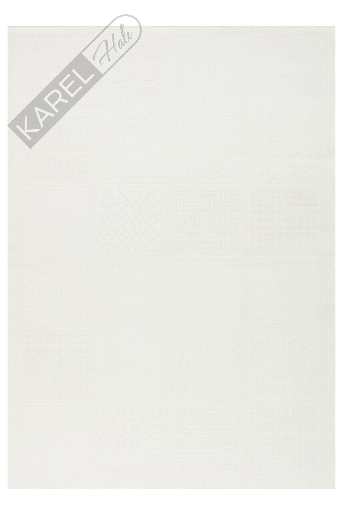 MONO LUX MNO LUX 02 WHITE Kaymaz Tabanlı Modern Desenlere Sahip İnce Halı