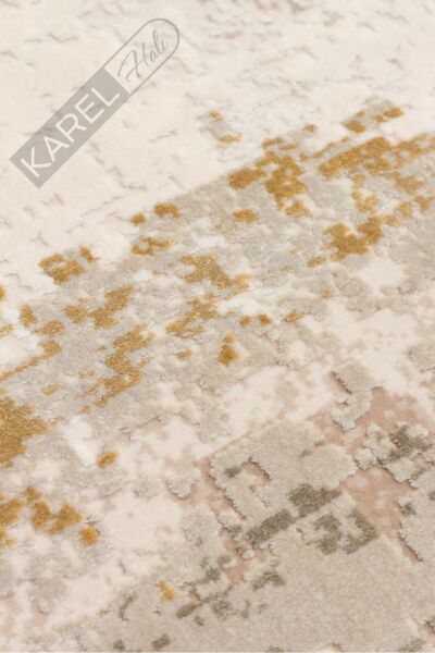 FRESCO FS 34 CREAM GOLD XW Yüksek Alçak Dokulu Özel Işıltılı Yüksek Kaliteli Sık Dokuma Modern Salo