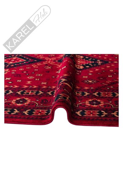 NOSTALJI 961 RED Afgan / Yağcıbedir Desenli El Emeği ile Özel Tezgahlarda Üretilen Tensel Uşak Halı