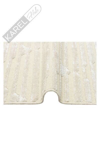 ZENITH ZNT 02 CREAM  Yüksek Alçak Dokulu Naturel Yün ve Viskon Modern Dokuma Halı