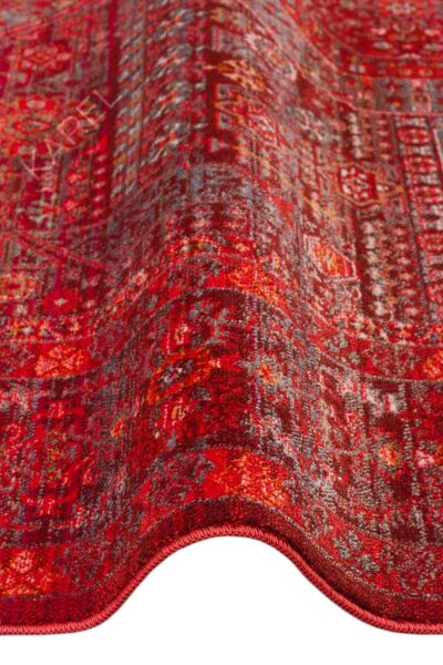 PIETRA PTA 20 RED Sıcak Renk Tonlarını Etnik Desenler ile Buluşturan Yumuşak Tuşeli Makine Halısı