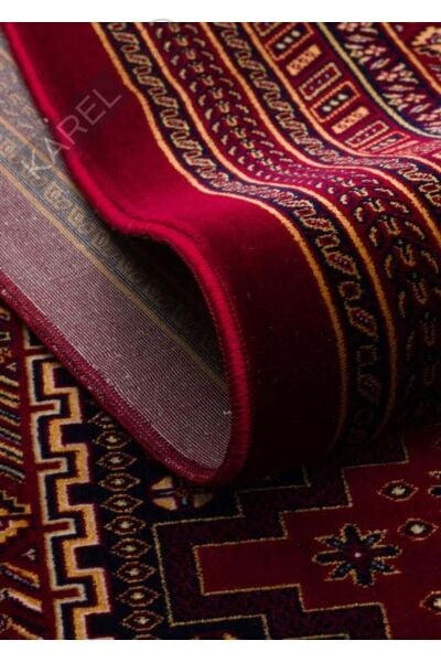 SATEEN AFGHAN SFG 01 RED Yıkanabilir Afgan Desenli Hav Toz Vermeyen Kaymaz Tabanlı Sık Dokuma Halı