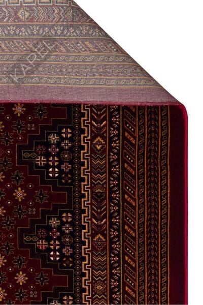 SATEEN AFGHAN SFG 01 RED Yıkanabilir Afgan Desenli Hav Toz Vermeyen Kaymaz Tabanlı Sık Dokuma Halı
