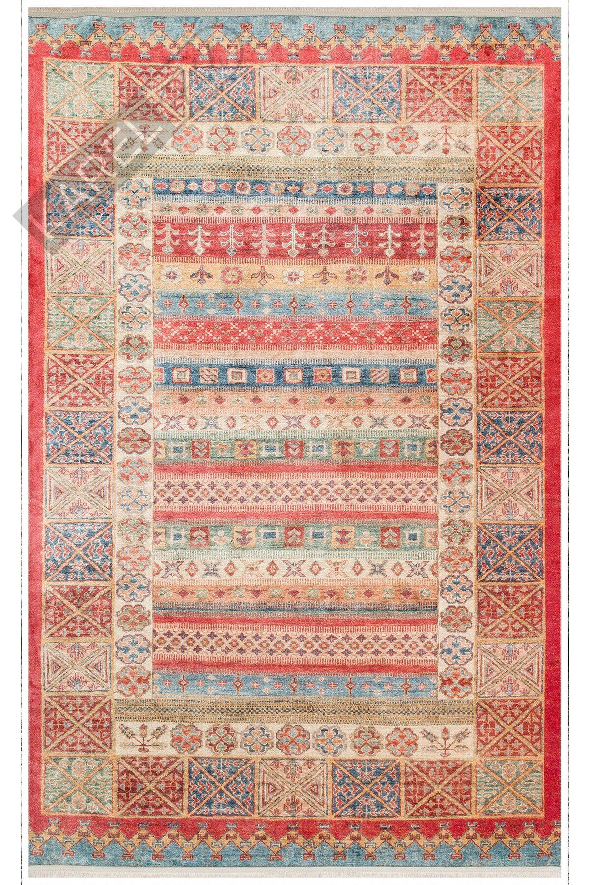 ANTIQUE ATK 04 MULTY Kolay kullanımlı Kaymaz Karabağ ve Antik Desenlere Sahip Yıkanabilir Makine Ha