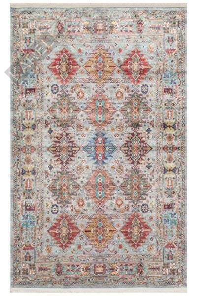 ANTIQUE ATK 06 AQUA Kolay kullanımlı Kaymaz Karabağ ve Antik Desenlere Sahip Yıkanabilir Makine Hal