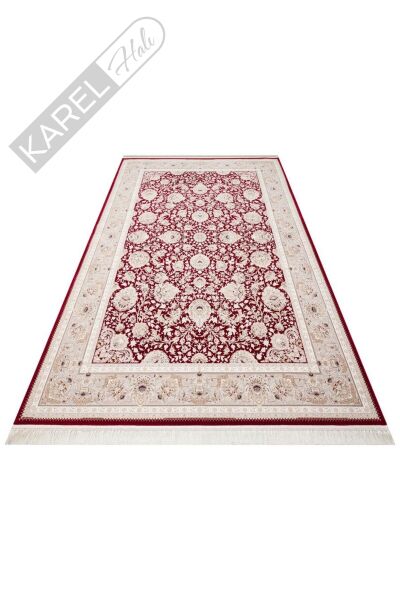 PERSIAN PER 02 RED Klasik Desenli Yüksek Kalite Sıkı ve İnce Dokuma Yaklaşık 3 Milyon Point Makine H