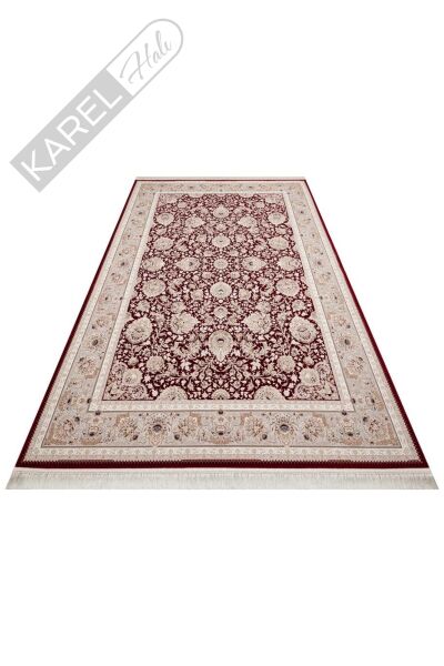 PERSIAN PER 02 RED Klasik Desenli Yüksek Kalite Sıkı ve İnce Dokuma Yaklaşık 3 Milyon Point Makine H
