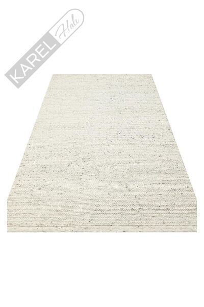 JADE JD 07 L.GREY Naturel Kazak Örgü Desenli El Dokuma Örgü Halı