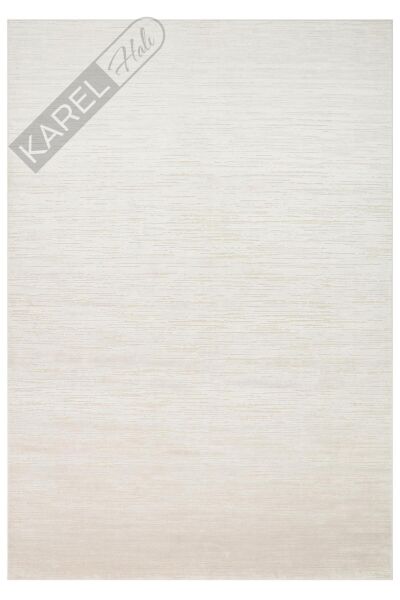 SIERRA SR 01 BEIGE WHITE Yüksek Alçak Oyma Dokuya Sahip Sık Dokuma Modern Salon Halısı