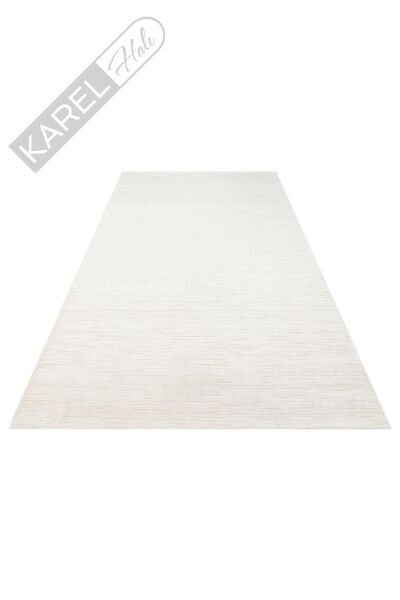 SIERRA SR 01 BEIGE WHITE Yüksek Alçak Oyma Dokuya Sahip Sık Dokuma Modern Salon Halısı