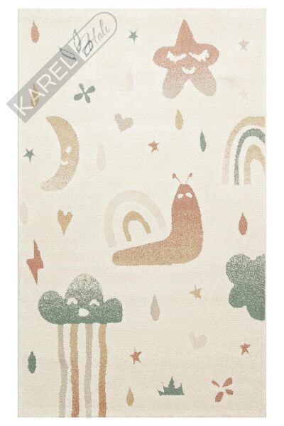 PICCOLO PCL 06 CREAM MULTY Pastel Renkli Hav ve Toz Vermeyen Çocuk Halısı