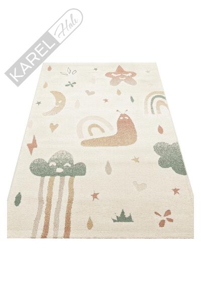 PICCOLO PCL 06 CREAM MULTY Pastel Renkli Hav ve Toz Vermeyen Çocuk Halısı