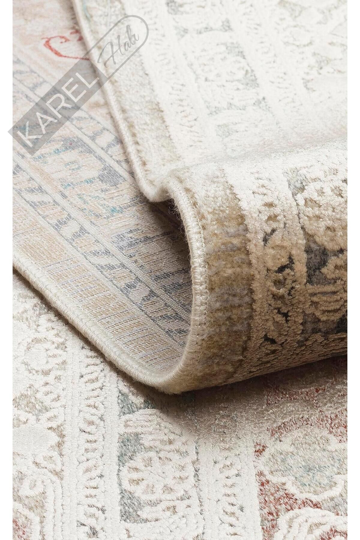BABIL BBL 02 BEIGE  Yumuşak Dokulu Vintage Esintilere Sahip Over-dyed Sık Dokuma Salon Halısı