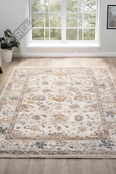 Seyran Halı Asır Koleksiyonu 253 Krem Polyester Vintage Halı