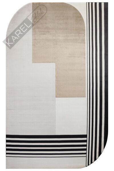 MERANO MRN 05 CREAM GOLD Geometrik Desenli Yüksek Kalite Sık Dokuma Salon Halısı