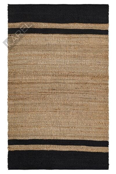 ECHO ECH 07 NATURAL BLACK  El Dokuma Naturel Jüt Hasır Halı