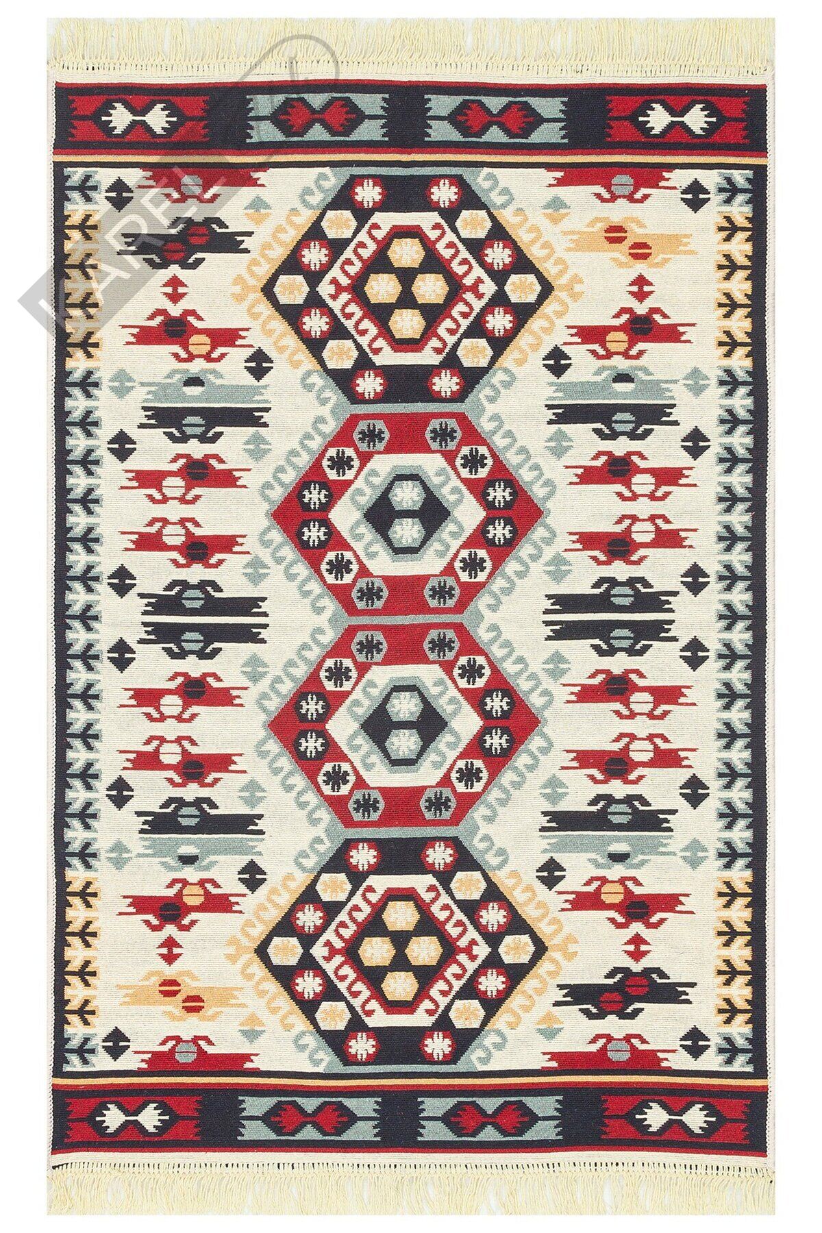 ARYA AR 30 RED Yıkanabilir Çift Taraflı Modern Desenli Dokuma Kilim