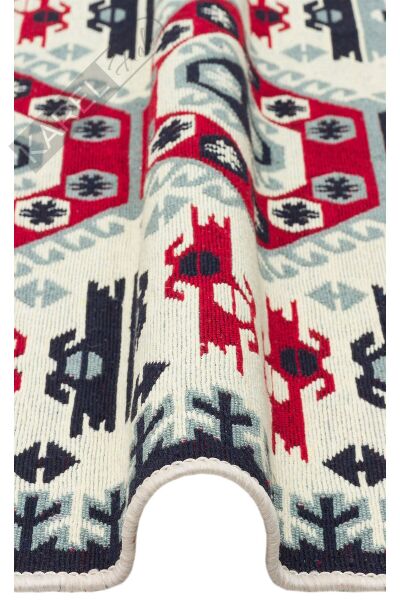 ARYA AR 30 RED Yıkanabilir Çift Taraflı Modern Desenli Dokuma Kilim
