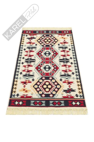 ARYA AR 30 RED Yıkanabilir Çift Taraflı Modern Desenli Dokuma Kilim