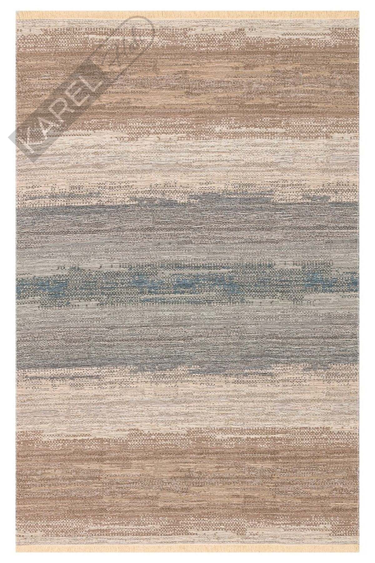 KUTNU KILIM KTN 03 BEIGE BLUE Modern Ombre Renk Geçişli Yıkanabilir Çift Taraflı Kilim