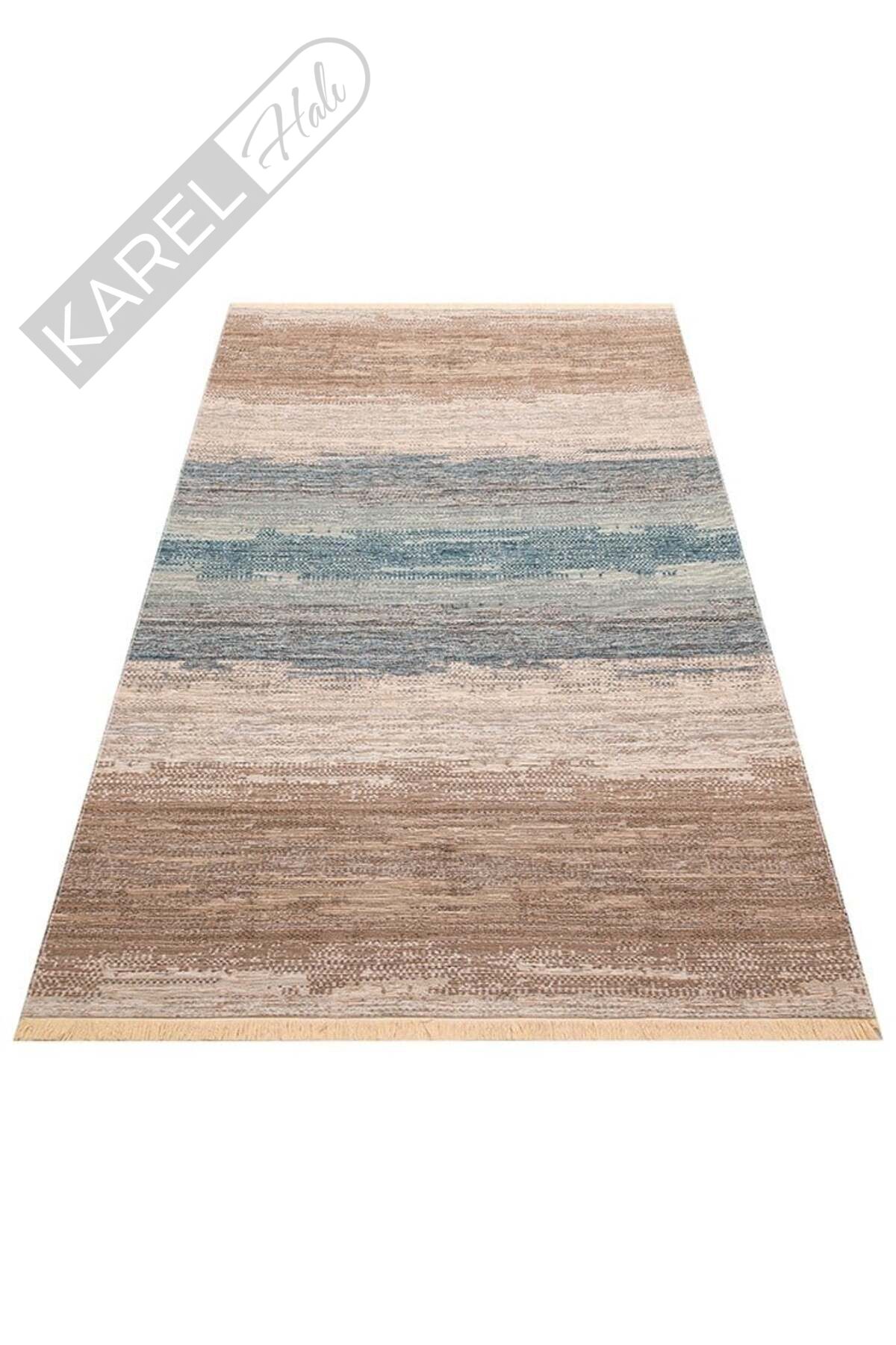 KUTNU KILIM KTN 03 BEIGE BLUE Modern Ombre Renk Geçişli Yıkanabilir Çift Taraflı Kilim
