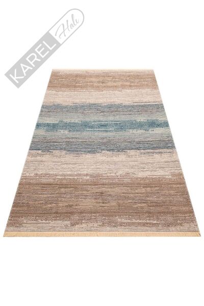 KUTNU KILIM KTN 03 BEIGE BLUE Modern Ombre Renk Geçişli Yıkanabilir Çift Taraflı Kilim