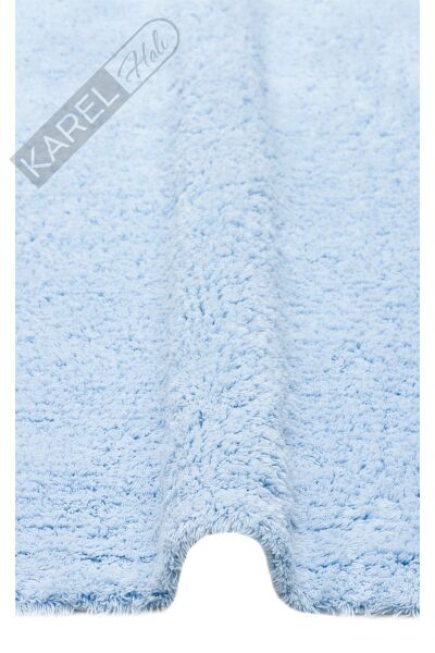 COTTON BOON CBN PLAIN BLUE Yıkanabilir Kaymaz Tabanlı Naturel Pamuk Bebek Halısı