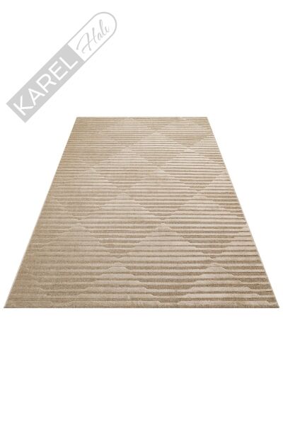 ZENITH ZNT 02 LATTE  Yüksek Alçak Dokulu Naturel Yün ve Viskon Modern Dokuma Halı