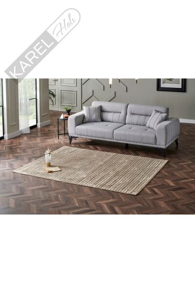 ZENITH ZNT 02 LATTE  Yüksek Alçak Dokulu Naturel Yün ve Viskon Modern Dokuma Halı