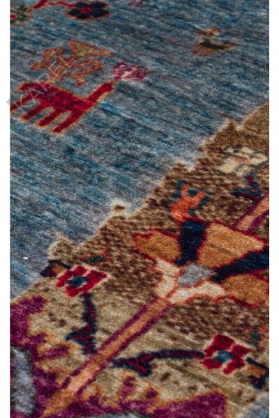 Antique Atk 09 Aqua Kolay Kullanımlı Kaymaz Karabağ Ve Antik Desenlere Sahip Yıkanabilir Ma