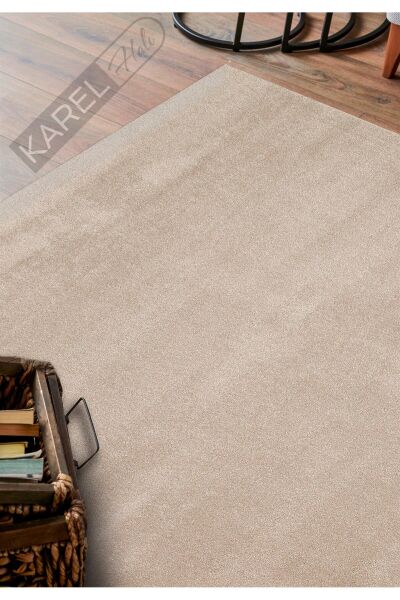LOTTO LT PLAIN BEIGE Hav Toz Vermez Modern Sade Desenli Makine Halısı