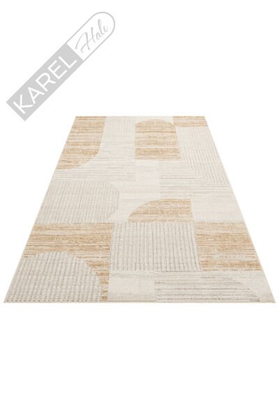 SAHARA SHA 02 CREAM GOLD Hav Toz Vermez Yumuşak Tuşeli Modern Makine Halısı