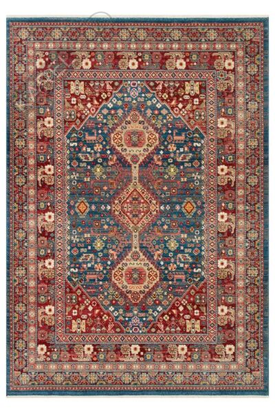 KYBELE KYB 05 NAVY RED XW Sıcak Renk Tonlu Otantik Makine Halısı
