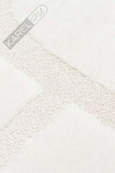 ADEL ADL 04 CREAM Yüksek Alçak Dokulu Yumuşak Tuşeli Modern Makine Halısı
