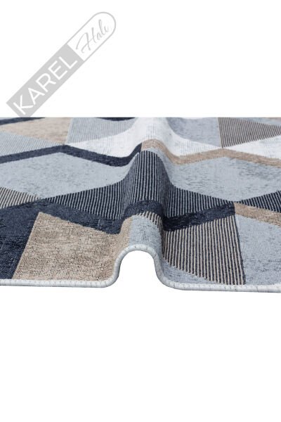Arya AR 10 Beige Black Geri Dönüşümlü Pamuk ile Üretilen Modern ve Etnik Desenlere Sahip Kilimler.