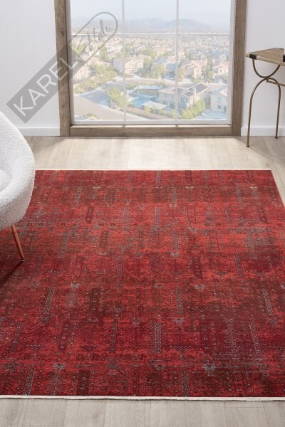 Seyran Halı Asır Koleksiyonu 258 Bordo Polyester Vintage Halı