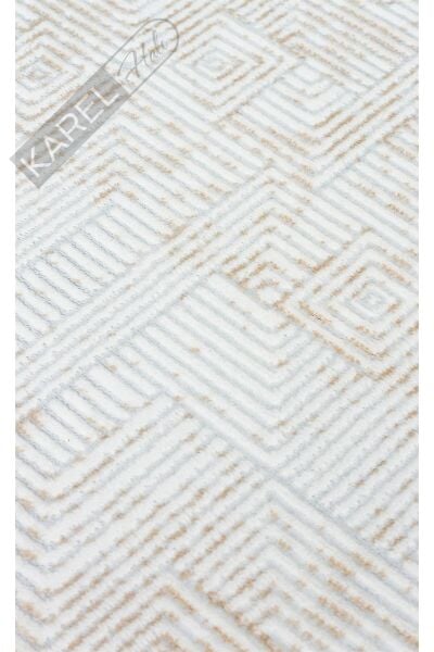 SATEEN ST 109 CREAM BEIGE Yıkanabilir Kaymaz Tabanlı Hav Vermez Sık Dokuma Modern Halı