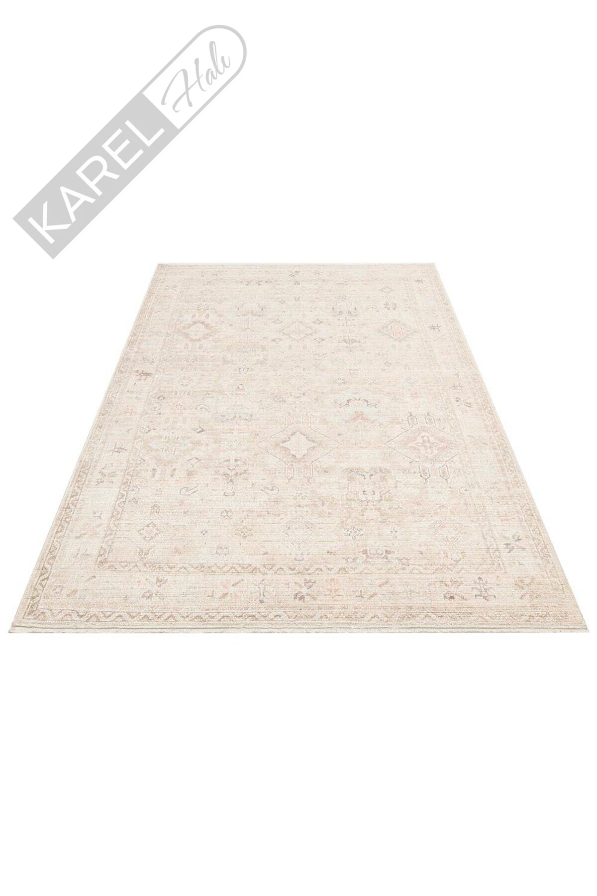 GRACE GRC 03 BEIGE Pastel Tonlara Sahip Vintage Desenli Şık Halı