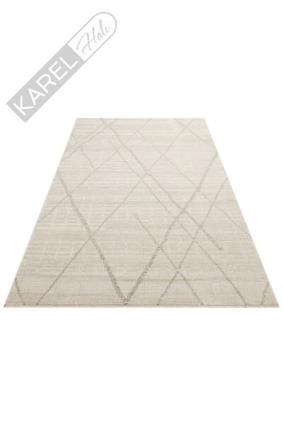 SAHARA SHA 03 CREAM GREY Hav Toz Vermez Yumuşak Tuşeli Modern Makine Halısı